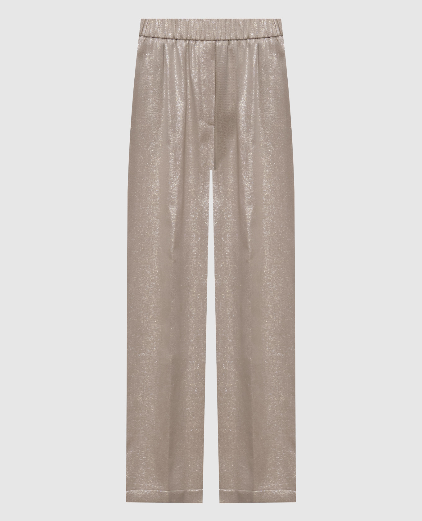 Beige pants with lurex