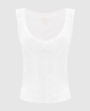 Marc Le Bihan Ivory ribbed T-shirt 2841