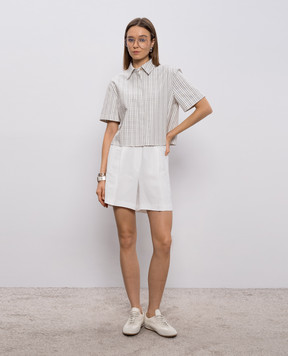 Agnona White shirt with checked silk TD1111YQ2009