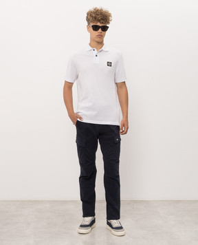 Stone Island White polo shirt with logo patch L1S152200008S0017