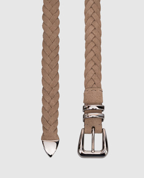 Brunello Cucinelli Beige suede belt MAURP253