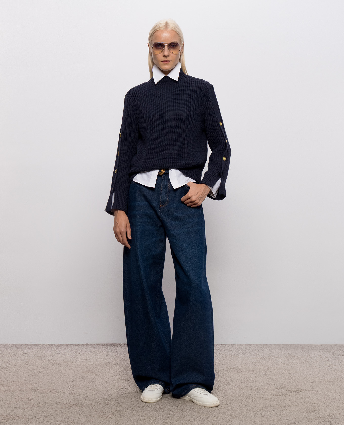 Blue sweater with slits Twinset 2