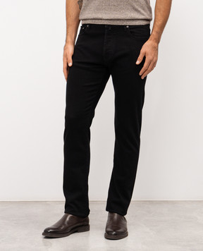 MooRER Black PAVEL jeans with logo patch PAVELDC117