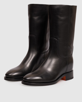 Santoni Black leather boots WSHM57520BJ2BLGA