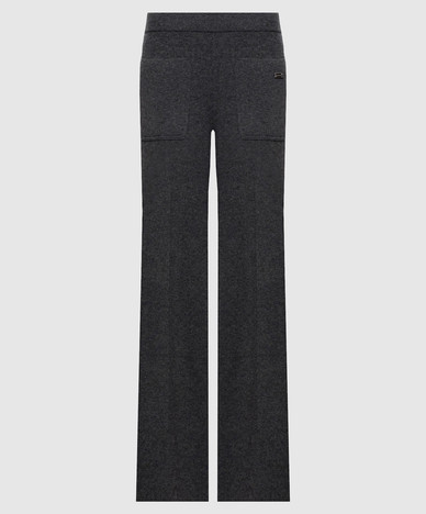 Pantalon Alina gris foncé en laine et cachemire