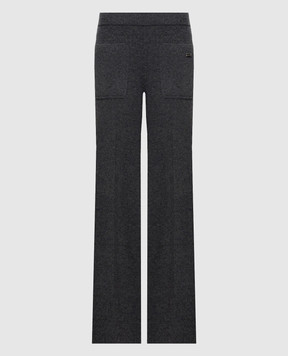 Victoria Beckham Dark gray Alina wool and cashmere pants 1426KTR007703A