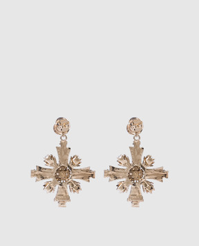 CelesteG Gold earrings with textured roses 2185