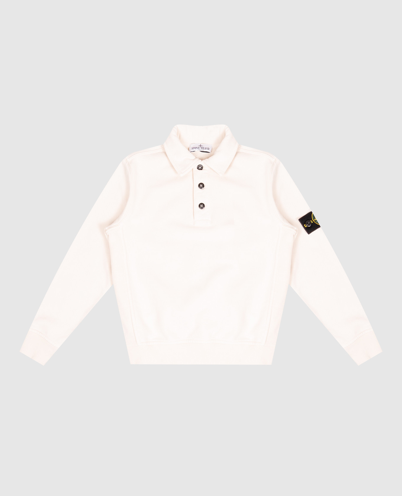 Children's beige sweatshirt with polo collar