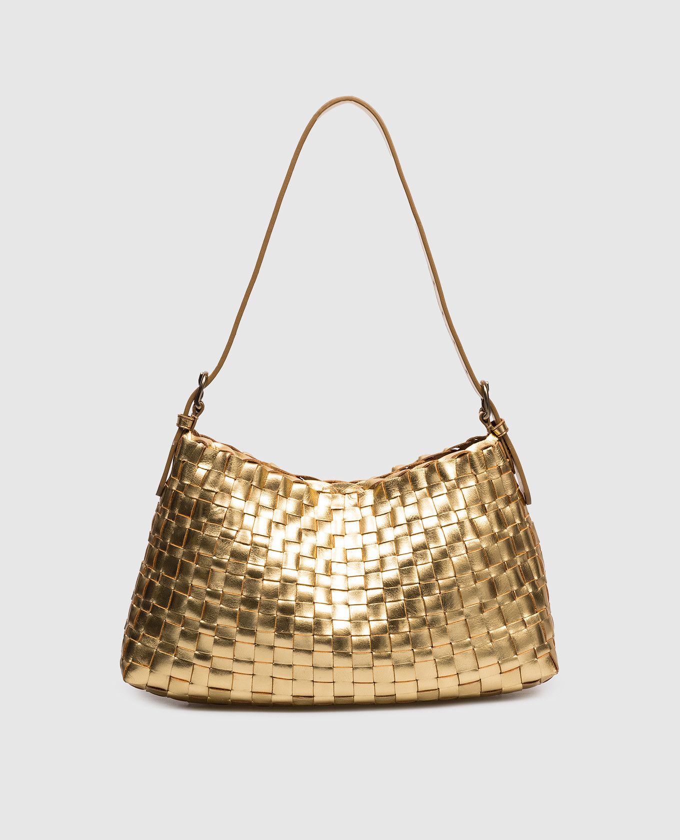 

Gold Leather Woven Hobo Salvage Bag Dragon, Golden