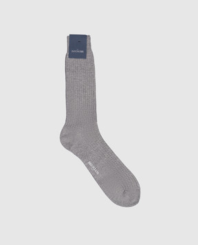 Bresciani Grey ribbed socks MC014LI0618XX