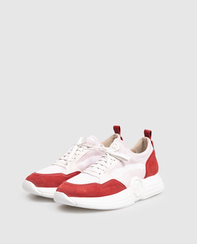 Stefano Ricci White combination sneakers with monogram logo UZ27G6682TSSDPW
