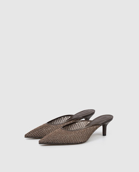 Brunello Cucinelli Brown mules with a monil chain MZGAC3214