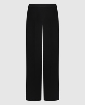 Twinset Black wool flared pants with logo 252TT2123