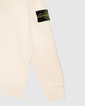 Stone Island Children's beige hoodie with logo patch L2S166100008S04251012