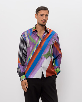 Versace Silk shirt with branded print 10245201A18681