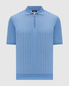 Stefano Ricci Blue polo with silk K212038P31F26194
