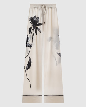 Ermanno Scervino Beige silk pajama pants D482P371YBQ