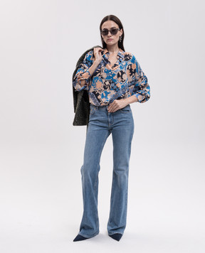 Momoni Flau blue silk blouse MOSH01703MO
