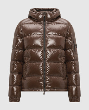 Herno Brown down jacket with monogram patch PI001416U12973