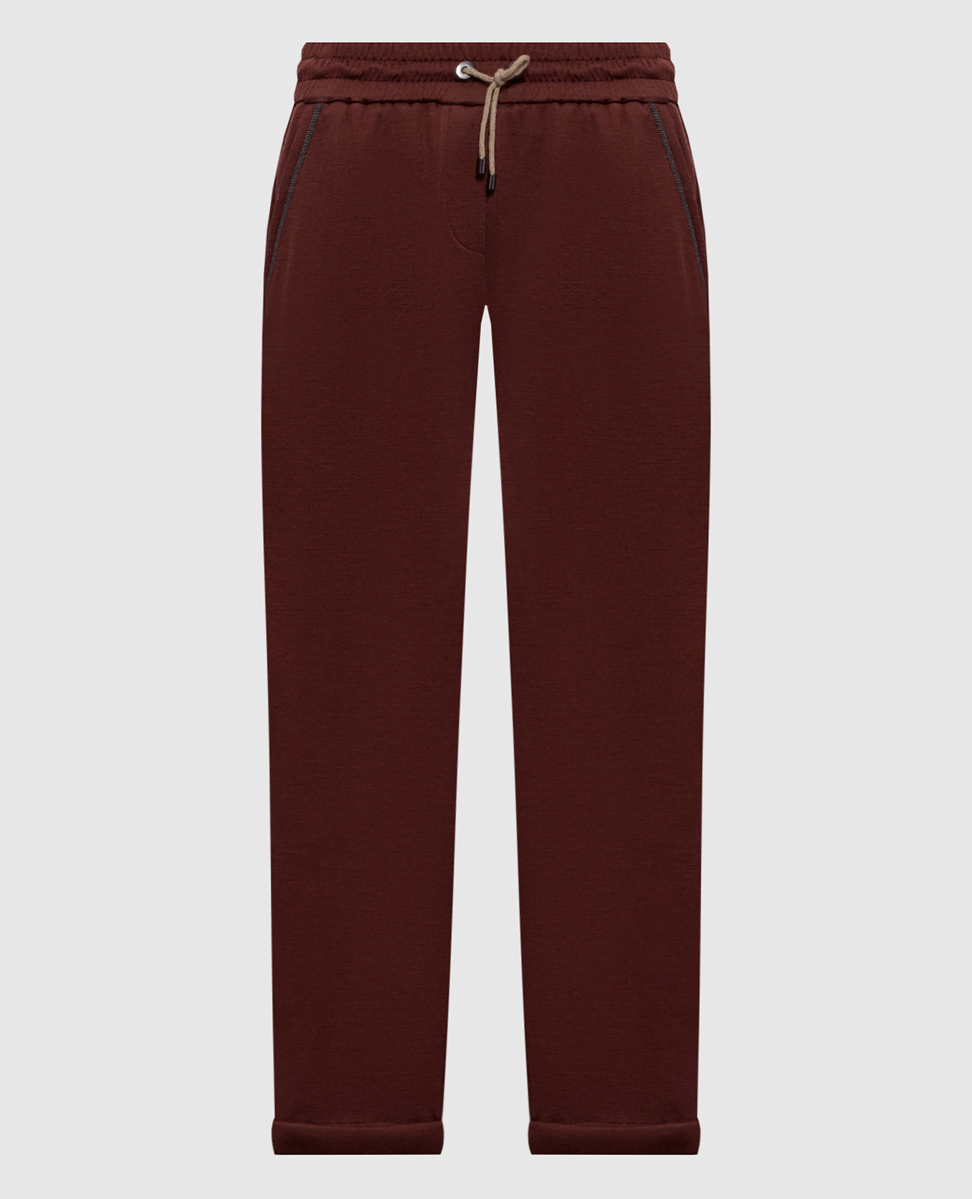 Brown sweatpants with silk