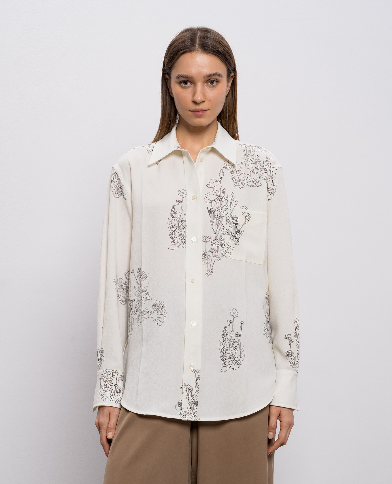 

White blouse with floral print Victoria Beckham