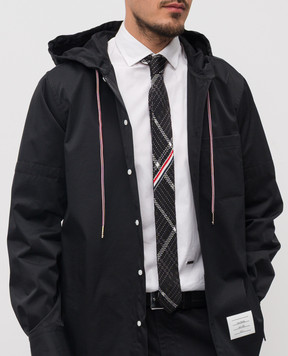 Thom Browne Black silk tie with pattern MNL078KY4003