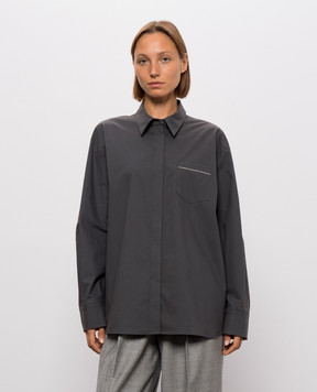 Peserico Gray shirt with monil chain A0657007928