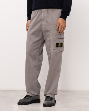 Stone Island Grey pants with logo patch L2S153100036S00L1