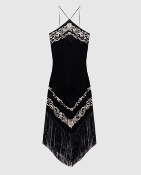 Twinset Black dress with fringe 261TT2411