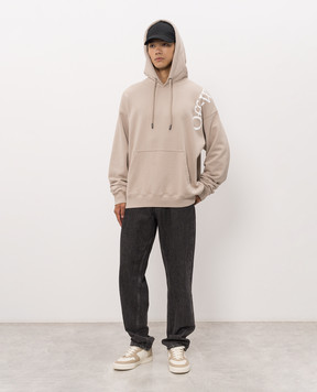 Off-White Beige hoodie with logo print 44MBB085F26F00O