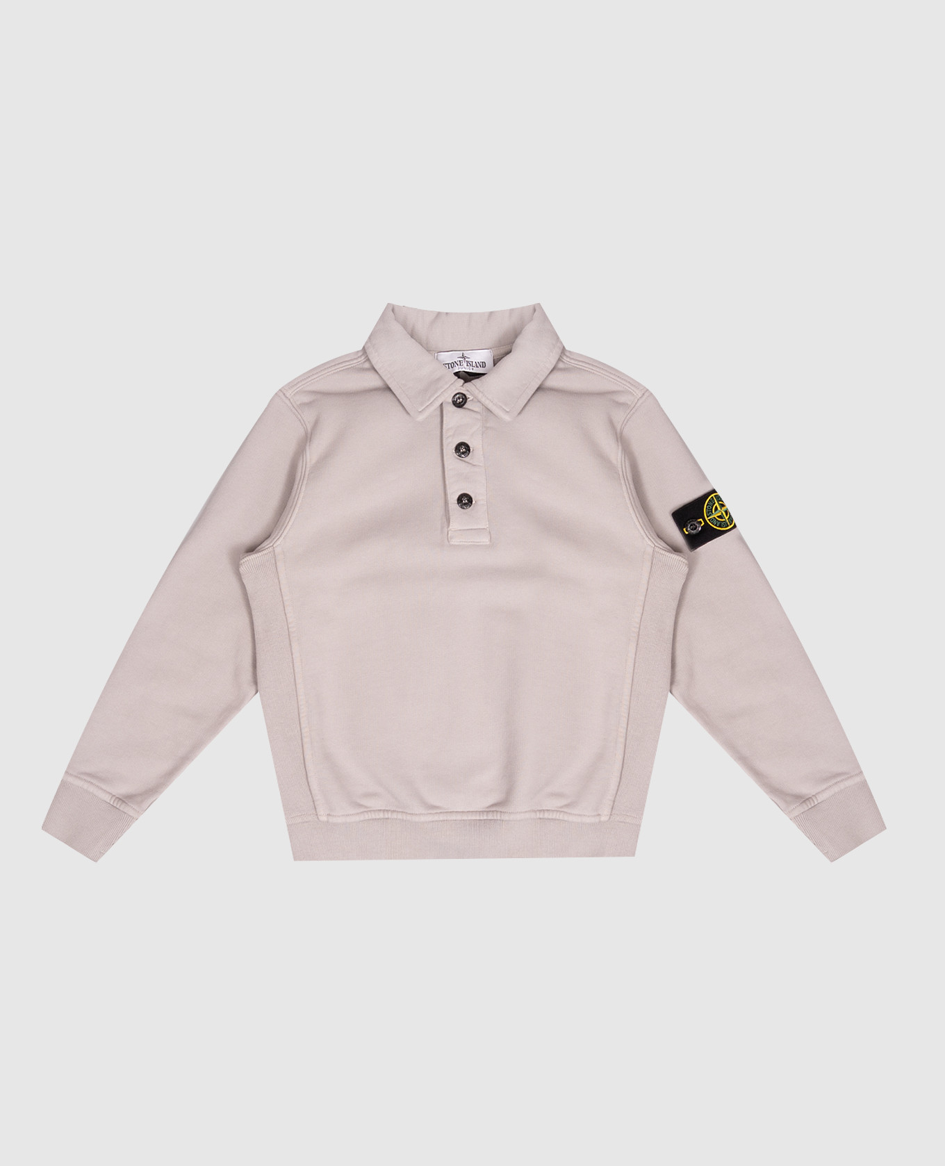Children's gray sweatshirt with polo collar