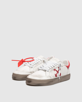 Off-White Ivory Vulcanized leather sneakers with a vintage effect OF06386609