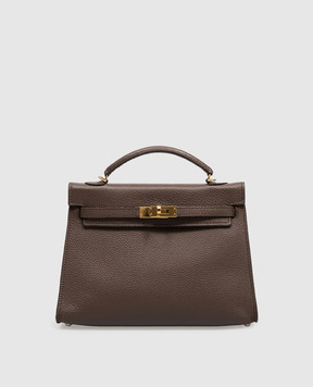 Babe Pay Pls Brown leather satchel bag 06508