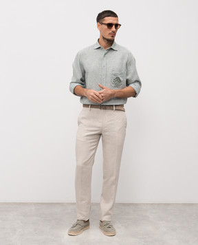 Stefano Ricci Green linen shirt MC008163BX2922
