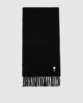 Ami Paris Black wool scarf USF677AW0047w