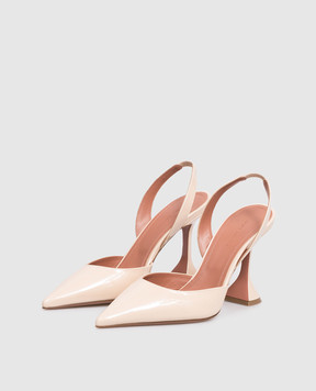 Amina Muaddi Holly beige patent leather slingbacks 16S366071HOL