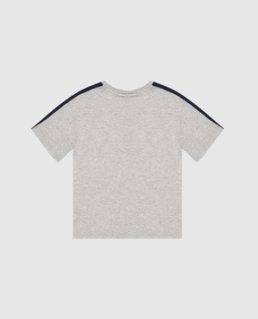 Dolce&Gabbana Children's gray melange T-shirt with textured logo L4JTKDG7PWQ814