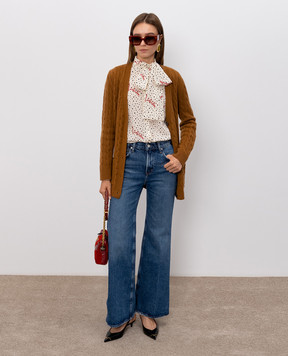 Valentino Brown cashmere cardigan with belt 9B3KA16DAB9