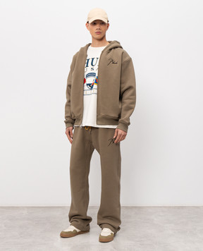 Rhude Khaki insulated sports jacket with logo embroidery RHPS26HO09012