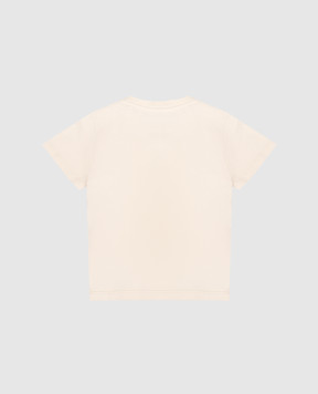 Palm Angels Children's ivory T-shirt with Spray Bear print PBXB001S26JER001