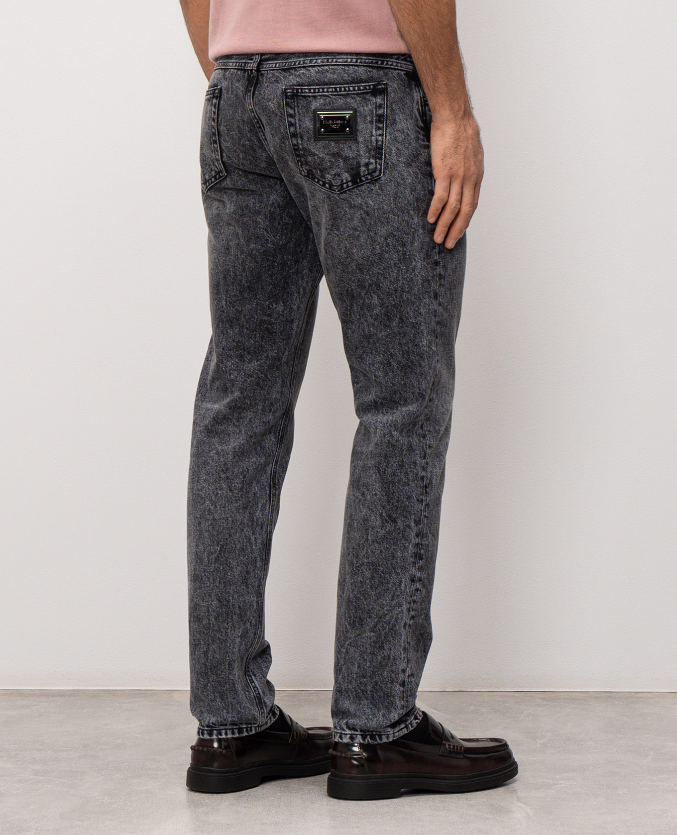 Grey jeans with logo patch Dolce&Gabbana 4