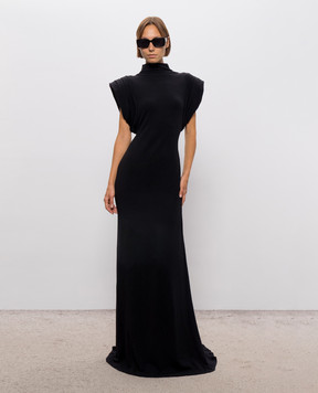 Thierry Mugler Black dress with accent shoulders 26F1RO18731038