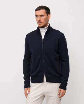 Moncler Blue down jacket with logo K20919B00013M1282