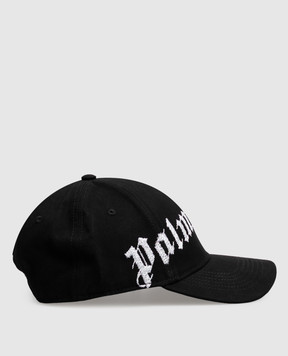 Palm Angels Black cap with contrasting logo embroidery PAMLB001FB005m