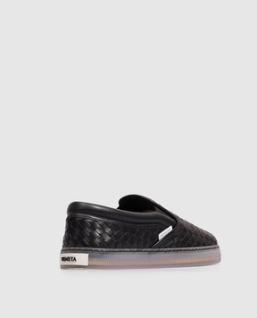 Bottega Veneta Serena black leather slip-ons 876113V6VE0