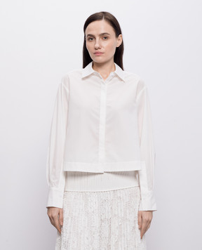 Simkhai Kacey White Cropped Shirt with Lace 2262105PK