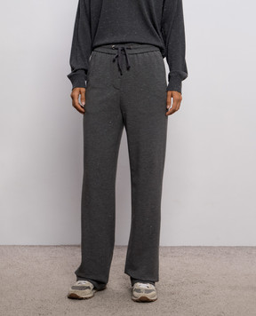 Peserico Grey insulated track pants with lurex P04963J00D02339