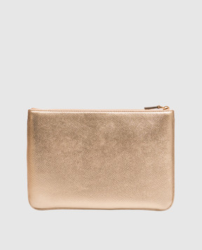 Valentino VLogo Signature Gold Leather Clutch 9W2P0AK4CHL