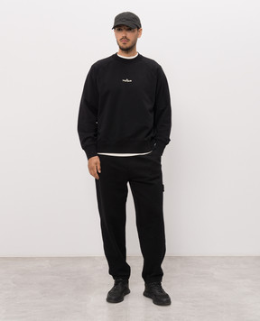 Stone Island Black sweatshirt with logo print L2S156100008S0466