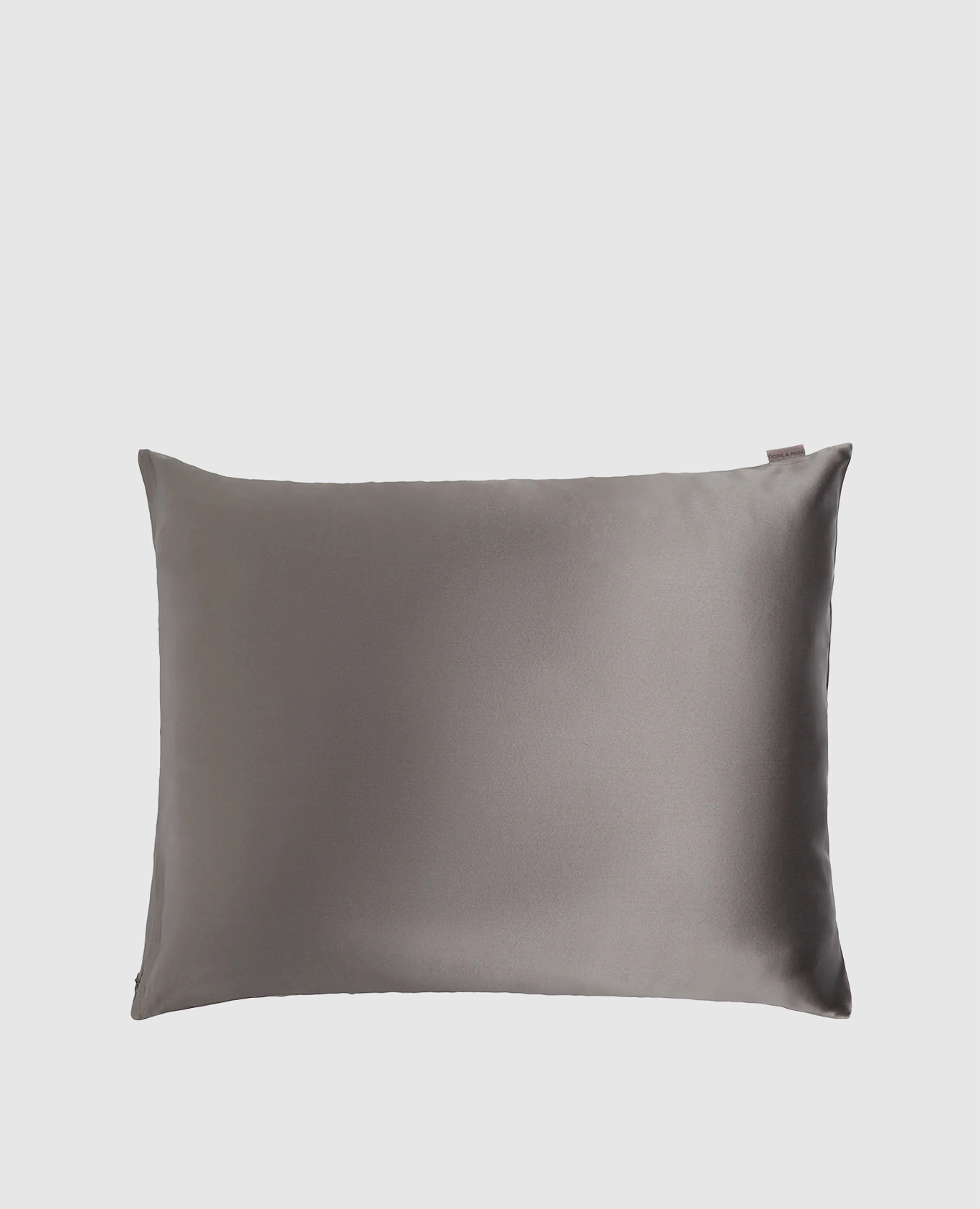 Gray silk pillowcase